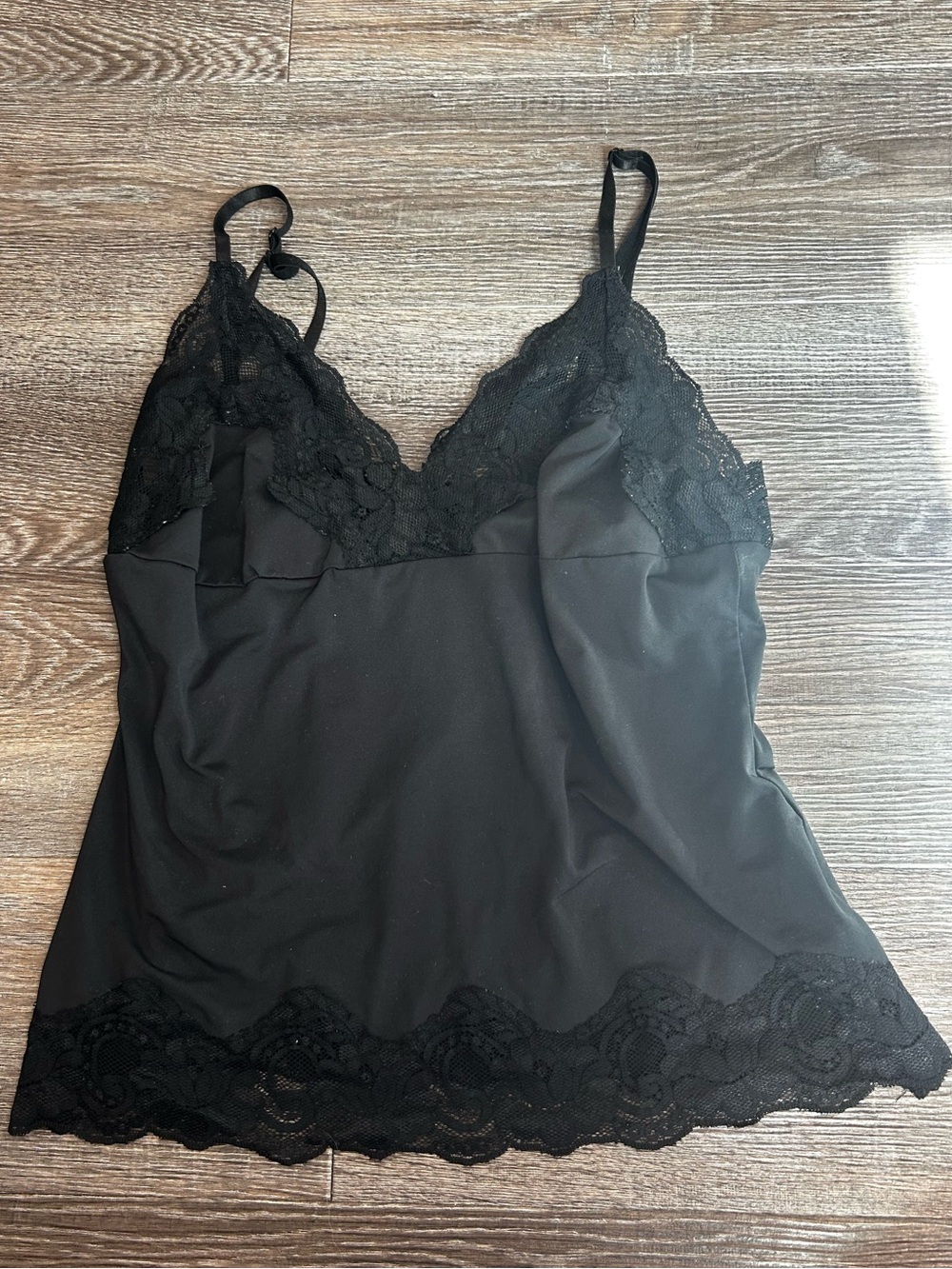 Frederick's of Hollywood Black Lace-Trim Camisole